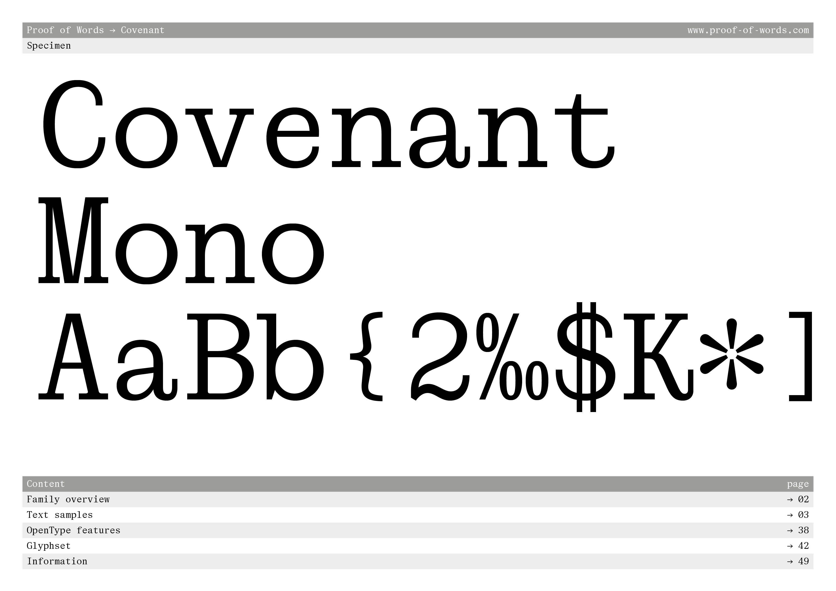 Specimen Covenant Mono